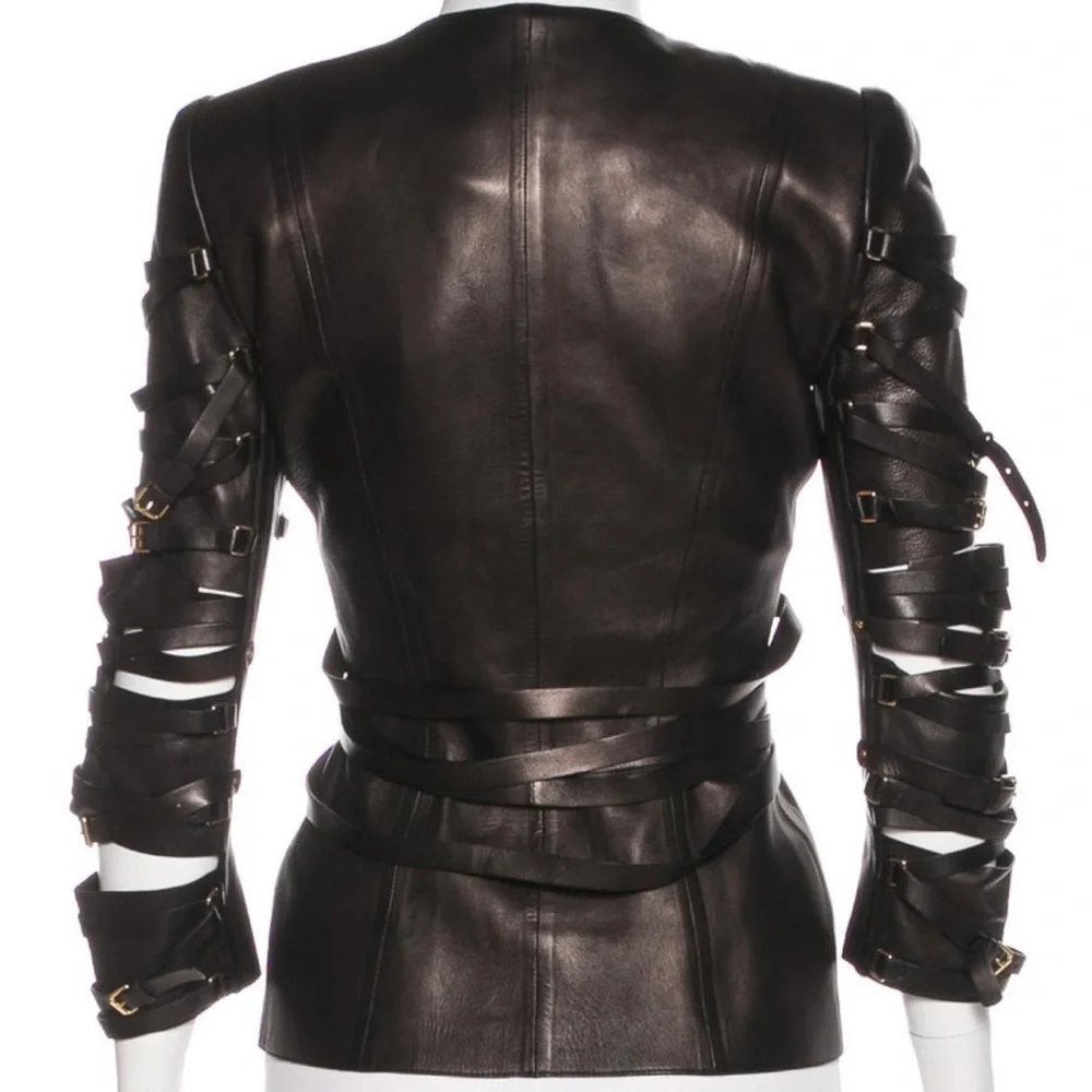 Rare Tom Ford Cut-Out Black Leather Jacket- Spring/Summer 2013 Runway Archival
